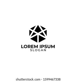 Hexagon arrow logo design, monogram logo