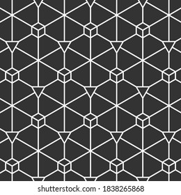 Hexagon art deco pattern background.