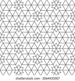 Hexagon art seamless pattern background.
