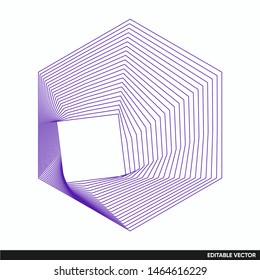 hexagon artistic line art vector design