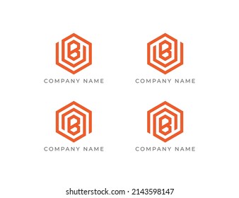 Das Symbol für das Konzept des Hexagon B-Logos Symbol Design. Logo-Vorlage für Vektorgrafik.