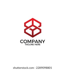 Logo del hexágono B. Carta BB. Logo inicial de BB.