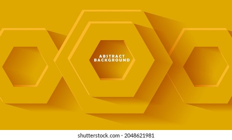 hexagon background abstract, 3 D yellow color