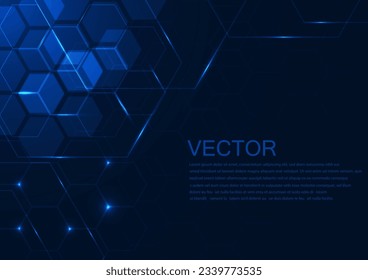 hexagón fondo tecnología digital abstracta vector de diseño gráfico Conexión de signo geométrico azul futurista