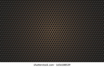 hexagon background with black texture. perforated metal texture background design. Black abstract background. abstract steel. Vector 3D. EPS10.