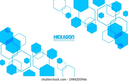 hexagon background with blue color. banner design template