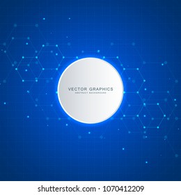 Hexagon background design. Geometric abstract background with molecular structure. Medical, science and technology concepts, vector illustration