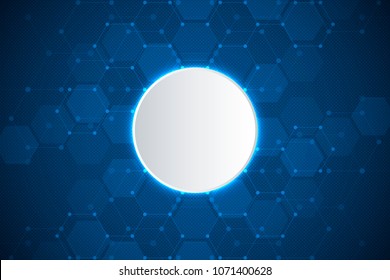 Hexagon background design. Geometric abstract background with molecular structure. Medical, science and technology concepts, vector illustration
