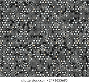 Hexagon Background. Geometric shapes of varied style and color. Regular hexagon shapes. Tileable pattern. Seamless background. Cool vector illustration.