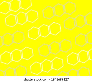 Hexagon background, Light yellow,  geometric shape Vector illustration