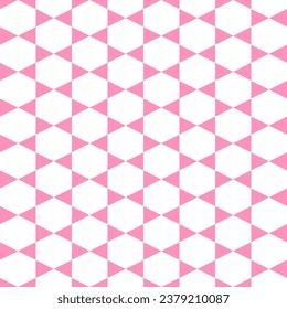 Hexagon background. Vector fabric print graphics. Fabric print geometric classic pattern. Pink white graphics.