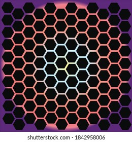 Hexagon background web vector design. Wallpaper art illustration game style project.