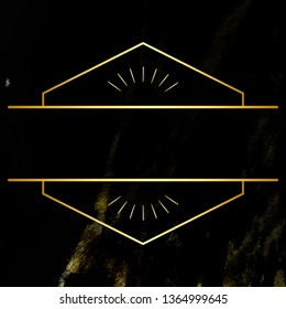 Insignia de hexágono en vector de fondo negro
