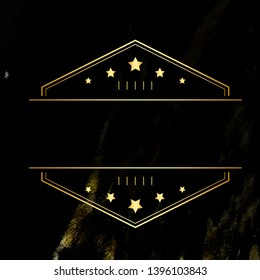 Hexagon badge on black background vector