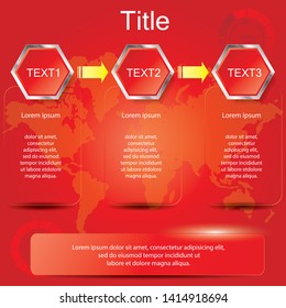 Hexagon banners number text box cycle for website. Vector Illustration.