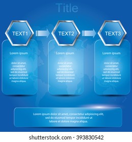 Hexagon banners number text box cycle for website. Vector Illustration.