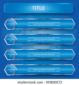 Hexagon banners number text box cycle for website. Vector Illustration.