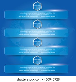 Hexagon banners number text box cycle for website. Vector Illustration.