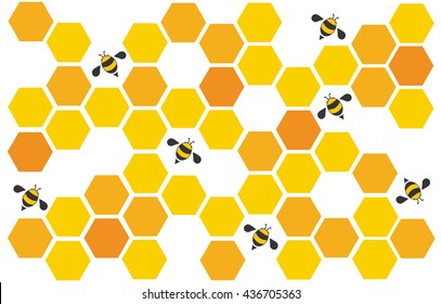 hexagon bee hive design art and space background vector EPS10