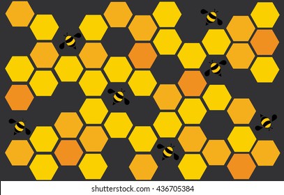 hexagon bee hive design art and space background vector EPS10