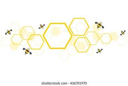 Hexagon Bee Hive Design Background Vector EPS10