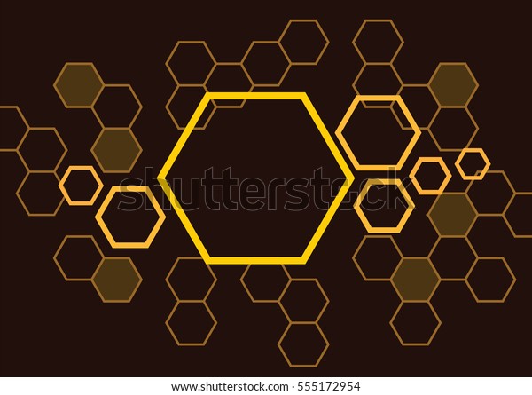 Hexagon Bee Hive Design Background Vector Stock Vector Royalty Free 555172954