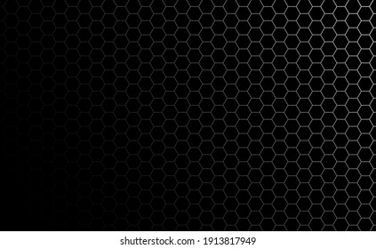 Patrón de colmena de abejas hexagonal sin fisuras ilustración vectorial de fondo oscuro.