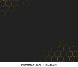 Hexagon bee hive vector abstract with black space for text. Yellow gradient modern background vector illustration