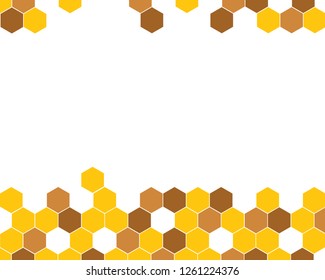 Hexagon bee hive vector abstract with white space for text. Yellow color tone modern background illustration.