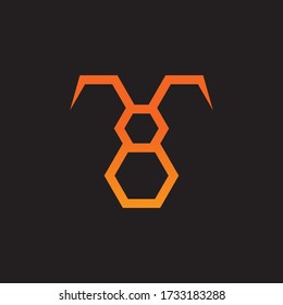 Logo de Hexagon Bee Bueno para una empresa o industria representada o cualquier otra cosa