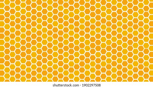 Hexagon Beehive Honeycomb yellow pattern seamless background vector illustration.