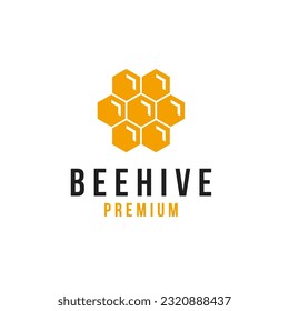 Hexagon Beehive Logo Design Concept Vector Illustration Symbol Icon