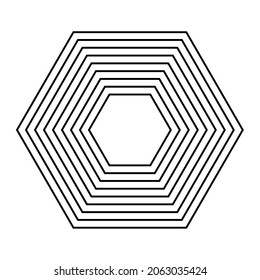 Hexagon Black few hexagones vector illustration. One in one.