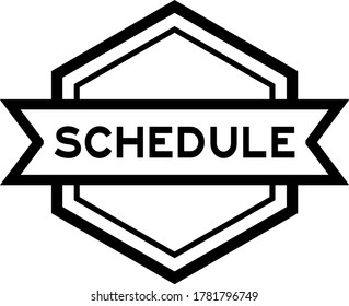 Bannière d'étiquette vintage noire hexagone en couleur avec calendrier des mots sur fond blanc