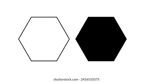 Hexagon black and white on the background