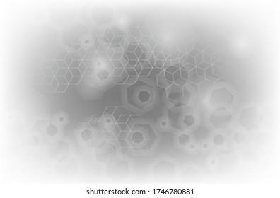 Hexagon Black And White Wallpaper Wallpaper For Copy Writing Space, Honeycomb Science Fiction Concept Design 