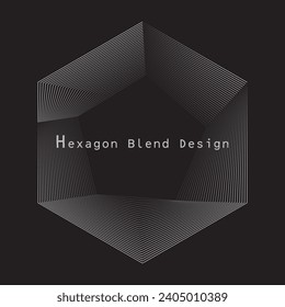 Hexagon blend design on dark background for decorate.