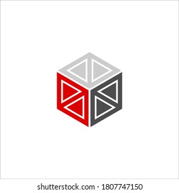 hexagon block logo design vector sign