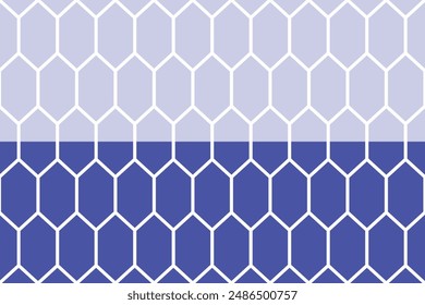 Hexagon block pattern wallpaper. Background. Isometric shape. Print design. Graphic design. Vector pattern. Geometric pattern. Fabric. Decorative. Ornaments. Two tone blue. Form. Simplicity. 