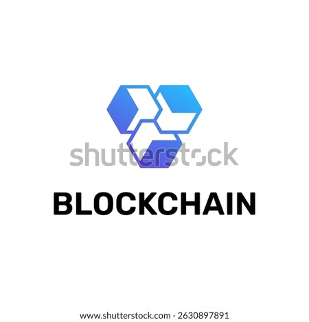 Hexagon Blockchain Data Crypto Logo Vector Abstract Illustration Icon Design Template Element
