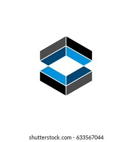 Hexagon Blue Abstract Logo Template Illustration Design. Vector EPS 10.