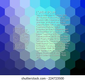 Hexagon blue abstration with text 