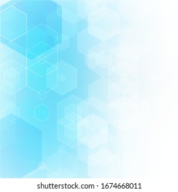 Hexagon blue background. Abstract template for presentation, flyer design. m aket for banner, certificate