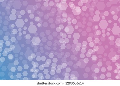 Hexagon Bokeh lights gradient background template. 