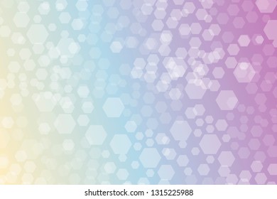 Hexagon Bokeh lights gradient background template. 
