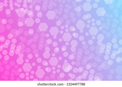Hexagon Bokeh lights gradient background template. 