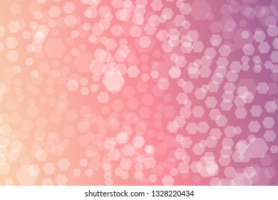 Hexagon Bokeh lights gradient background template. 