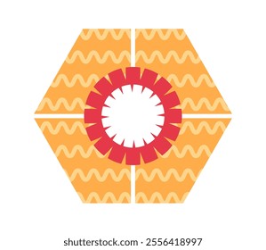 Hexagon bow decorated gift box