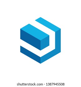 Hexagon Box Element Template Icon for technology finance business health company with modern high end look