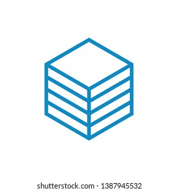 Hexagon Box Element Template Icon for technology finance business health company with modern high end look